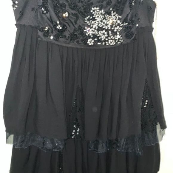 Alice and Olivia Black Mini Dress w lace and beads - Picture 5 of 10